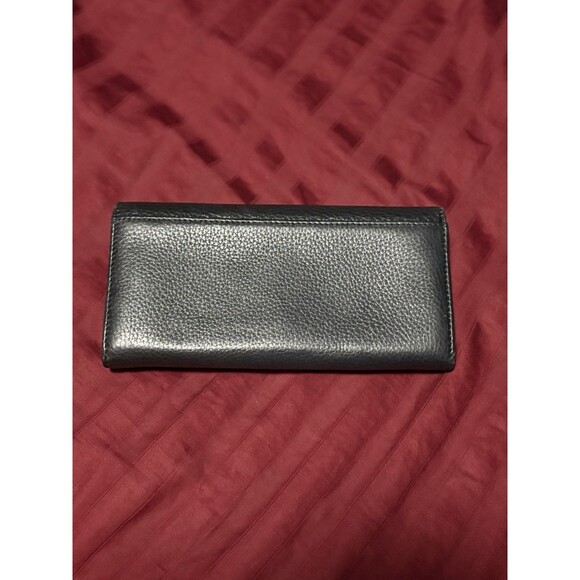 Michael Kors Black Pebble Leather Wallet Flap Closure Logo Classic Sophisticated - Picture 4 of 11